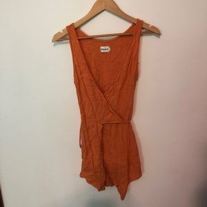Burnt orange romper dress